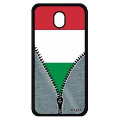 Чехол на смартфон Galaxy J7 2017, "Флаг Италии на молнии" Туризм Путешествие Utaupia