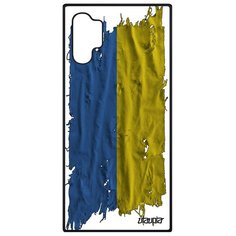 Чехол на смартфон Samsung Galaxy Note 10 Plus, "Флаг Украины на ткани" Государственный Utaupia