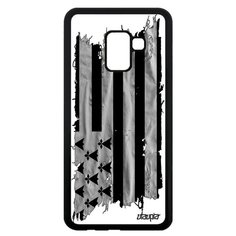 Чехол на смартфон Galaxy A8 2018, "Флаг Бретани на ткани" Государственный Страна Utaupia