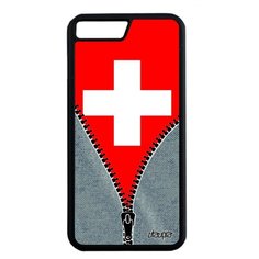 Чехол на смартфон Apple iPhone 8 Plus, "Флаг Швейцарии на молнии" Страна Путешествие Utaupia