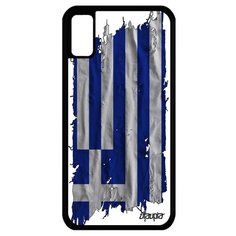 Чехол на смартфон Apple iPhone XS, "Флаг Греции на ткани" Государственный Патриот Utaupia