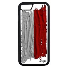 Чехол на смартфон iPhone 7, "Флаг Польши на ткани" Патриот Utaupia