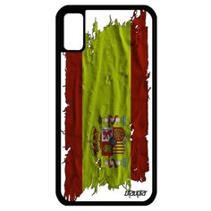 Чехол на смартфон iPhone XS, "Флаг Испании на ткани" Государственный Патриот Utaupia
