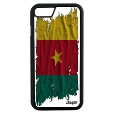Чехол на смартфон Apple iPhone 7, "Флаг Камеруна на ткани" Страна Патриот Utaupia
