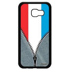 Чехол на смартфон Samsung Galaxy A5 2017, "Флаг Люксембурга на молнии" Туризм Патриот Utaupia