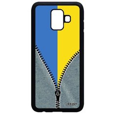 Чехол на смартфон Samsung Galaxy A6 2018, "Флаг Украины на молнии" Государственный Туризм Utaupia