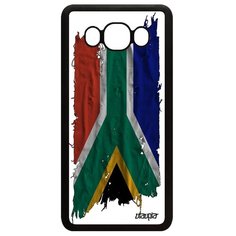 Чехол на смартфон Samsung Galaxy J5 2016, "Флаг Южной Африки на ткани" Патриот Utaupia