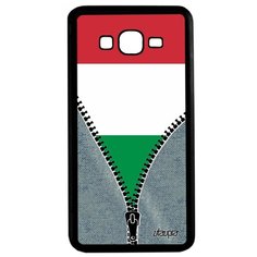 Чехол на смартфон Samsung Galaxy Grand Prime, "Флаг Италии на молнии" Страна Utaupia
