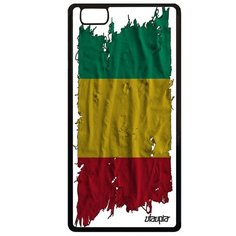 Чехол на смартфон Huawei P8 Lite 2015, "Флаг Гвинеи на ткани" Государственный Страна Utaupia
