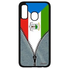 Чехол на смартфон Samsung Galaxy A40, "Флаг Гвинеи Экваториальной на молнии" Государственный Utaupia