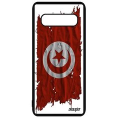 Чехол на смартфон Galaxy S10, "Флаг Туниса на ткани" Патриот Страна Utaupia