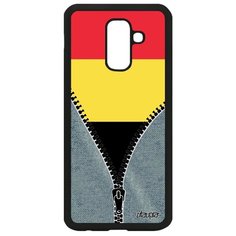 Чехол на смартфон Samsung Galaxy A6 Plus 2018, "Флаг Бельгии на молнии" Путешествие Патриот Utaupia
