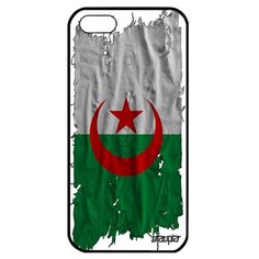 Чехол на смартфон Apple iPhone 5 5S SE, "Флаг Алжира на ткани" Государственный Страна Utaupia
