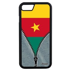 Чехол на смартфон iPhone 8, "Флаг Камеруна на молнии" Страна Патриот Utaupia
