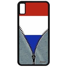 Чехол на смартфон iPhone XS Max, "Флаг Франции на молнии" Патриот Государственный Utaupia