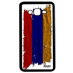 Чехол на смартфон Samsung Galaxy Grand Prime, "Флаг Армении на ткани" Патриот Utaupia