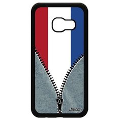 Чехол на смартфон Samsung Galaxy A3 2017, "Флаг Голландии на молнии" Государственный Туризм Utaupia