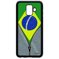 Чехол на смартфон Galaxy A6 2018, "Флаг Бразилии на молнии" Патриот Туризм Utaupia