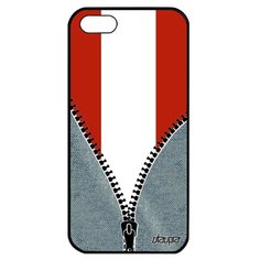 Чехол на смартфон iPhone 5 5S SE, "Флаг Австрии на молнии" Туризм Страна Utaupia