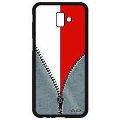 Чехол на смартфон Galaxy J6 Plus 2018, "Флаг Польши на молнии" Путешествие Туризм Utaupia