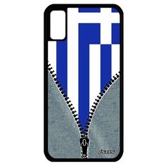 Чехол на смартфон Apple iPhone X, "Флаг Греции на молнии" Путешествие Государственный Utaupia