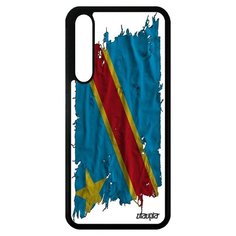 Чехол на смартфон Huawei P20 Pro, "Флаг Конго Киншаса на ткани" Патриот Utaupia