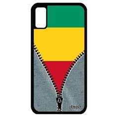 Чехол на смартфон Apple iPhone X, "Флаг Гвинеи на молнии" Патриот Туризм Utaupia
