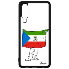 Чехол на смартфон Huawei P30, "Флаг Гвинеи Экваториальной с руками" Путешествие Патриот Utaupia
