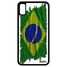 Чехол на смартфон iPhone XR, "Флаг Бразилии на ткани" Патриот Страна Utaupia