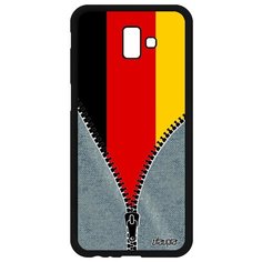 Чехол на смартфон Samsung Galaxy J6 Plus 2018, "Флаг Германии на молнии" Страна Патриот Utaupia