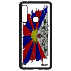Чехол на смартфон Galaxy A9 2018, "Флаг Тибета на ткани" Государственный Страна Utaupia