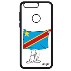 Чехол на смартфон Honor 8, "Флаг Конго Киншаса с руками" Государственный Патриот Utaupia