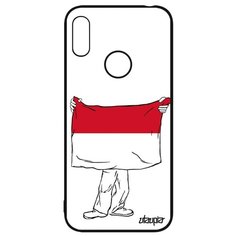 Чехол на смартфон Huawei Y6 2019, "Флаг Монако с руками" Страна Путешествие Utaupia