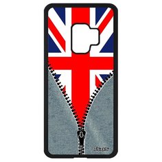Чехол на смартфон Samsung Galaxy S9, "Флаг английский на молнии" Государственный Туризм Utaupia