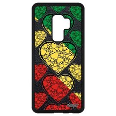 Чехол на смартфон Galaxy S9 Plus, "Флаг Конго Браззавиль с сердцем" Страна Патриот Utaupia