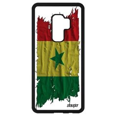 Чехол на смартфон Samsung Galaxy S9 Plus, "Флаг Сенегала на ткани" Государственный Страна Utaupia