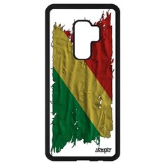 Чехол на смартфон Galaxy S9 Plus, "Флаг Конго Браззавиль на ткани" Страна Патриот Utaupia