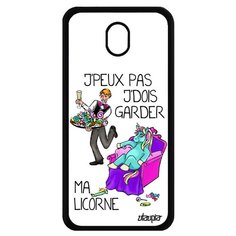 Чехол на смартфон Samsung Galaxy J7 2017, "Не могу - сижу с единорогом!" Шутка Карикатура Utaupia