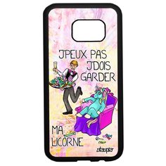 Чехол на смартфон Samsung Galaxy S7, "Не могу - сижу с единорогом!" Анекдот Utaupia