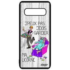 Чехол на смартфон Galaxy S10 Plus, "Не могу - сижу с единорогом!" Пародия Комикс Utaupia