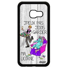 Чехол на смартфон Galaxy A3 2017, "Не могу - сижу с единорогом!" Пародия Комикс Utaupia