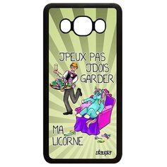 Чехол на смартфон Samsung Galaxy J5 2016, "Не могу - сижу с единорогом!" Анекдот Комикс Utaupia