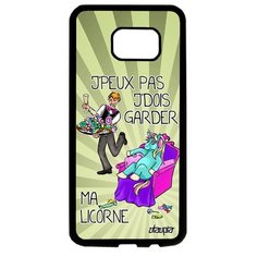 Чехол на смартфон Galaxy S7 Edge, "Не могу - сижу с единорогом!" Шутка Пародия Utaupia