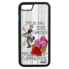 Чехол на смартфон iPhone 8, "Не могу - у меня фламинго!" Юмор Карикатура Utaupia