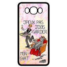 Чехол на смартфон Samsung Galaxy J7 2016, "Не могу - сижу с котом!" Пародия Повод Utaupia