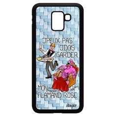 Чехол на смартфон Galaxy J6 2018, "Не могу - у меня фламинго!" Повод Юмор Utaupia