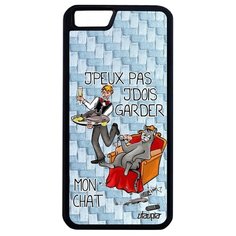 Чехол на смартфон iPhone 6 6S Plus, "Не могу - сижу с котом!" Шутка Комикс Utaupia