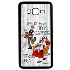 Чехол на смартфон Galaxy Grand Prime, "Не могу - у меня собака!" Пародия Шутка Utaupia