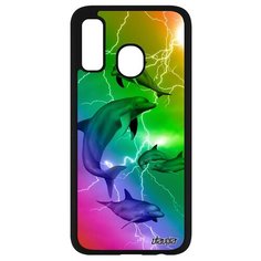 Чехол на смартфон Galaxy A40, "Дельфины" Киты Афалина Utaupia
