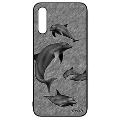 Чехол на смартфон Samsung Galaxy A50, "Дельфины" Киты Нарвал Utaupia